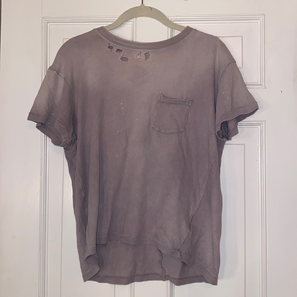 We The Free Purple Distressed Tee